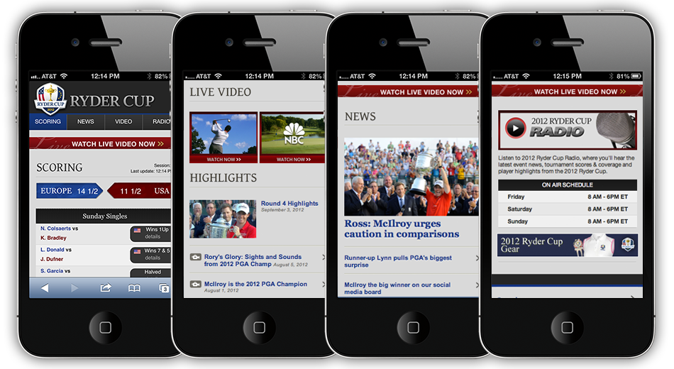 PGA Ryder Cup Mobile Site