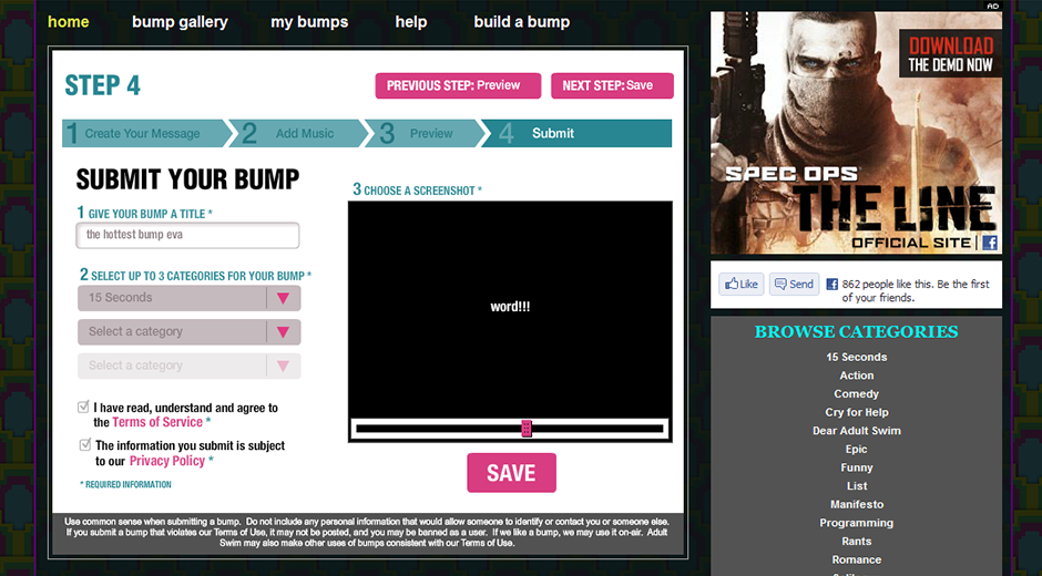 Adult Swim Bump Builder App - Image 6