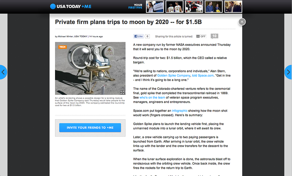 USA Today Facebook App - Image 4